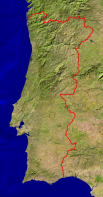 Portugal Satellite + Borders 315x600